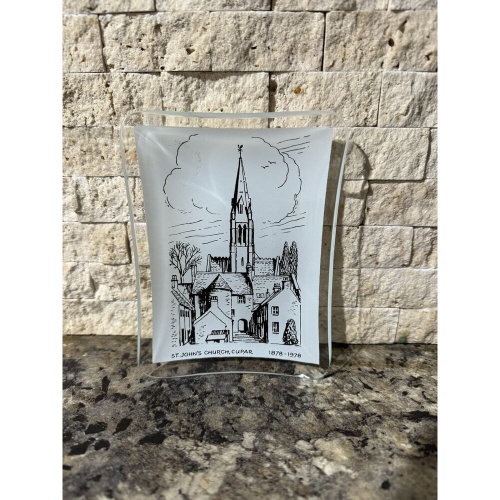 Vtg Dish Ashtray St. John’s Church‎ Cupar Souvenir Ashtray Jewelry Tray
